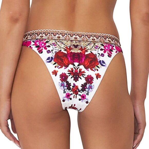 Camilla "Reign Of Roses" High-Leg Bikini Swimsuit Bottom, Multicolor - Picture 3 of 3